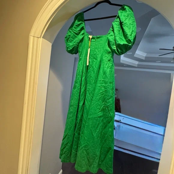 embellished linen cap sleeve dress Linen Maxi Dress with Cap Sleeves
